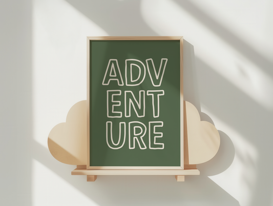 Adventure | Cream and Olive Green | Art Print