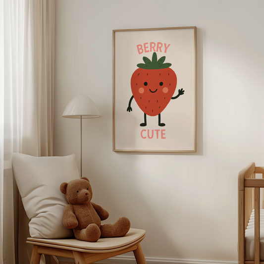 Berry Cute | Blush Pink and Cream | Art Print