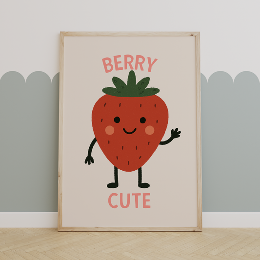 Berry Cute | Blush Pink and Cream | Art Print