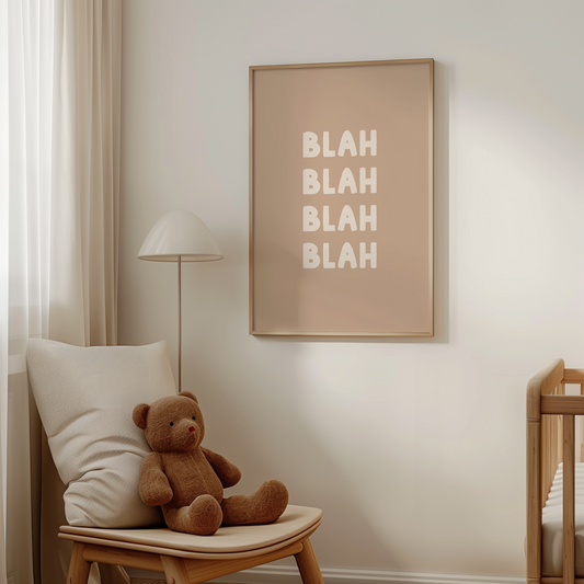 Blah Blah Blah | Cream and Toast | Art Print