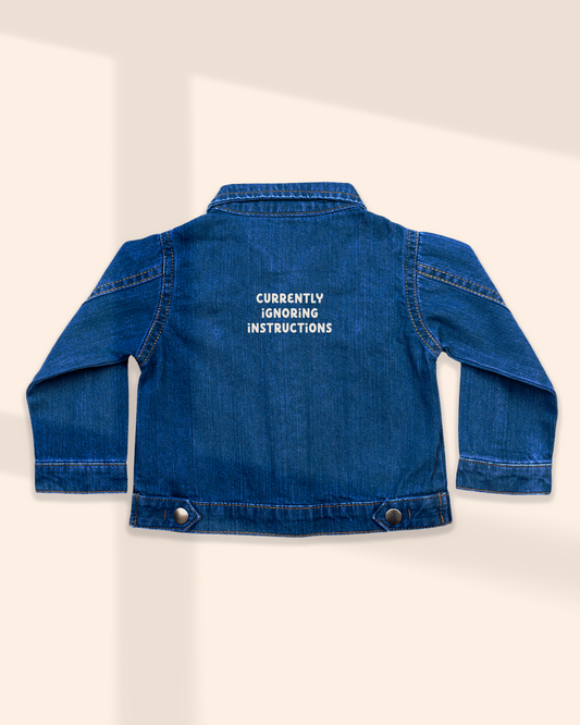 Embroidered Denim Jacket | Currently Ignoring Instructions