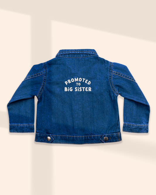 Embroidered Denim Jacket | Promoted To Big Sister