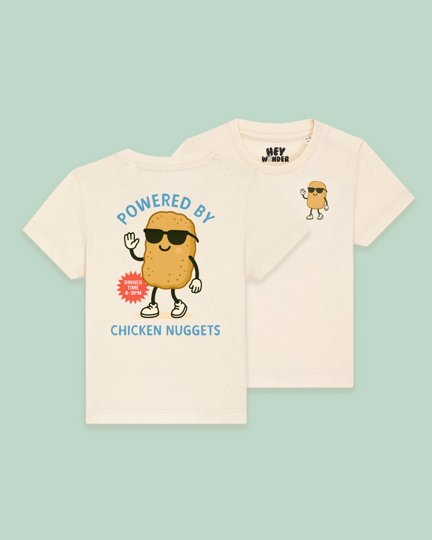 Baby T Shirt | Powered By Chicken Nuggets | Back Design