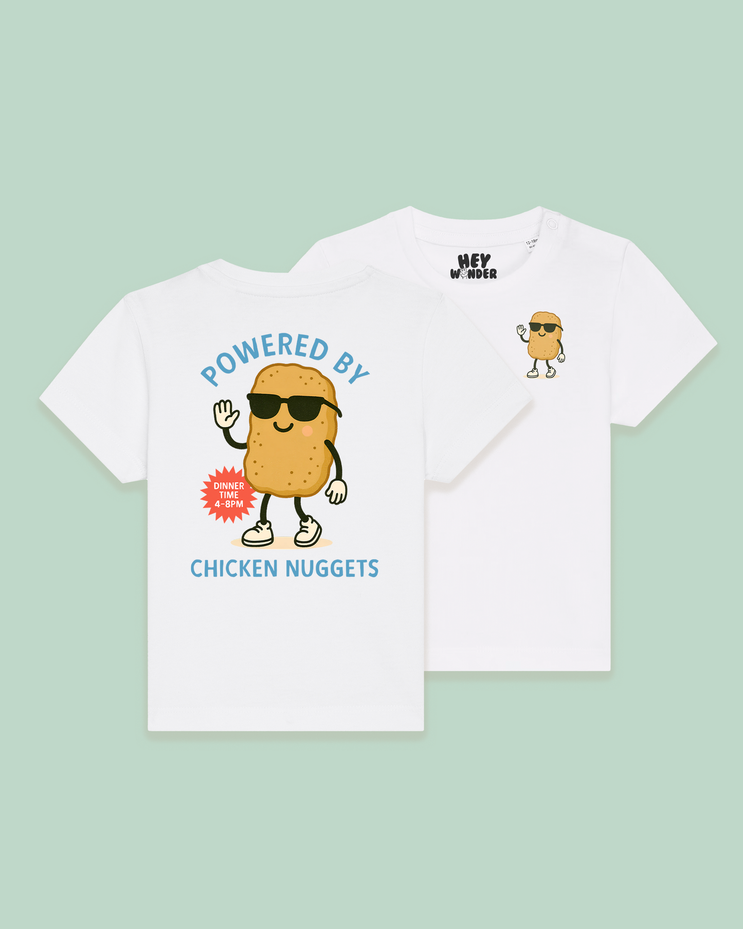 Baby T Shirt | Powered By Chicken Nuggets | Back Design