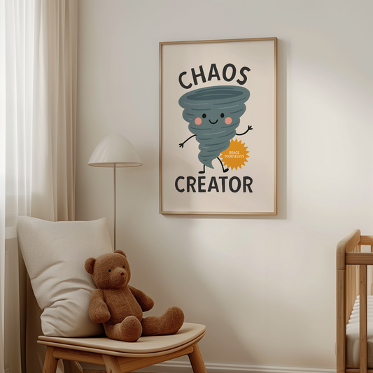 Chaos Creator | Black and Cream | Art Print