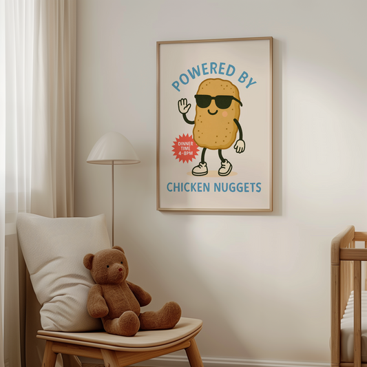 Powered By Chicken Nuggets | Denim and Cream | Art Print