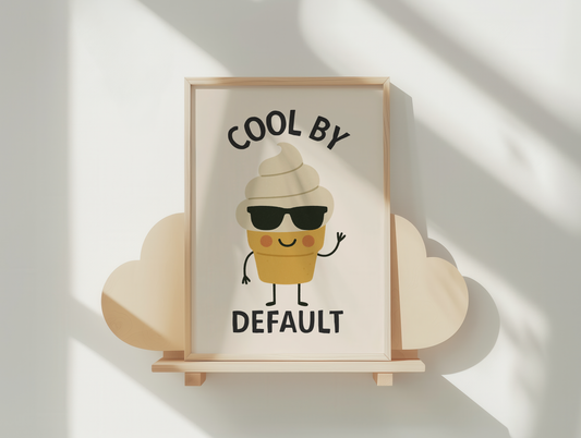 Cool By Default | Black and Cream | Art Print