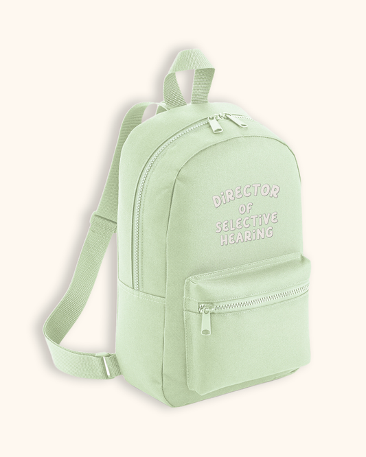 Director Of Selective Hearing | Embroidered Mini Backpack