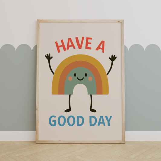 Have A Good Day | Lobster, Denim and Cream | Art Print
