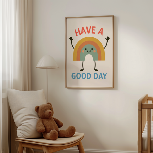 Have A Good Day | Lobster, Denim and Cream | Art Print