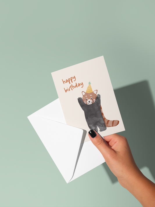 Happy Birthday Raccoon | Greeting Card
