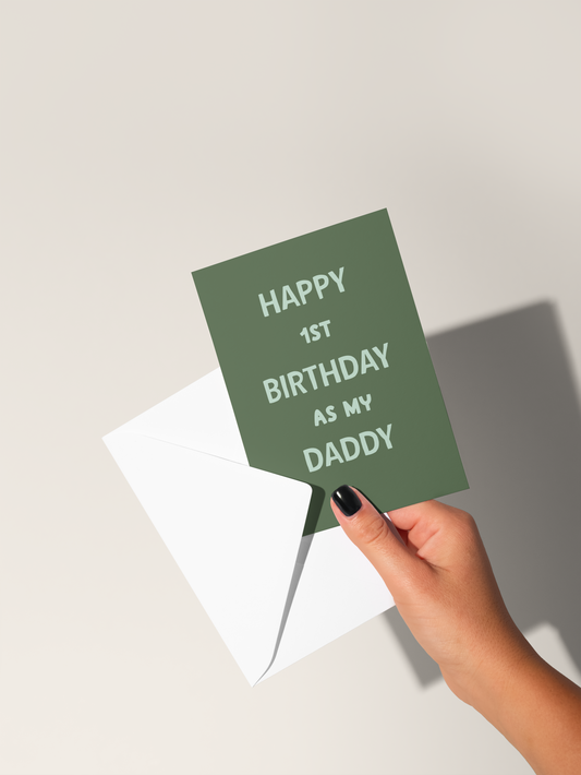 Happy 1st Birthday As My Daddy | Birthday Card