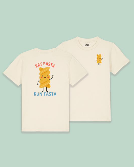 Kids T Shirt | Eat Pasta Run Fasta | Back Design