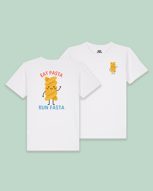Kids T Shirt | Eat Pasta Run Fasta | Back Design