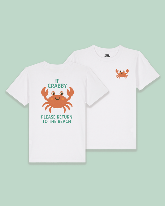 Kids T Shirt | If Crabby Please Return To The Beach | Back Design