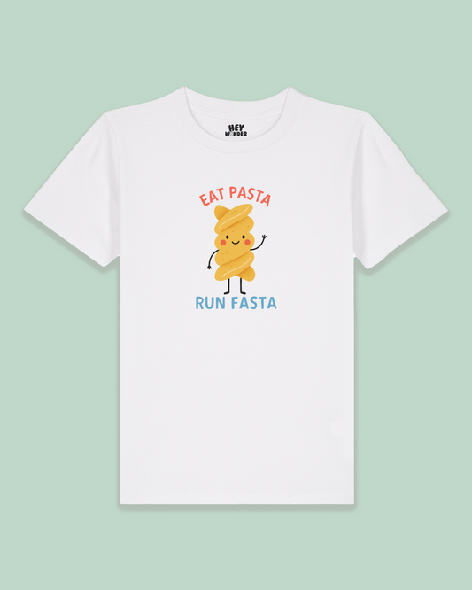 Kids T Shirt | Eat Pasta Run Fasta