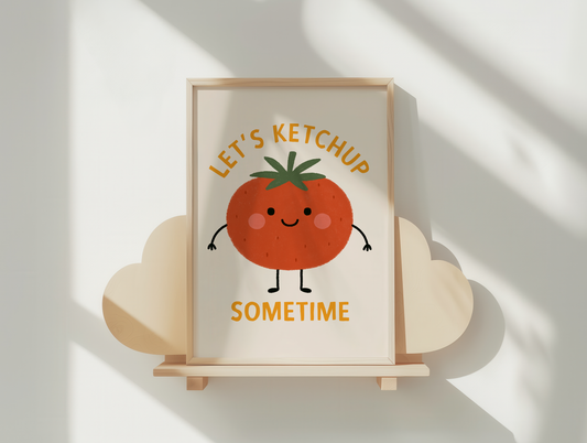 Let's Ketchup Sometime | Yellow and Cream | Art Print