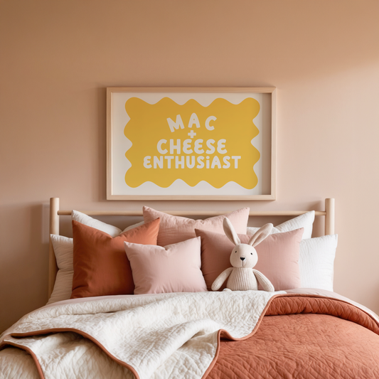 Mac + Cheese Enthusiast | Yellow and Cream | Art Print
