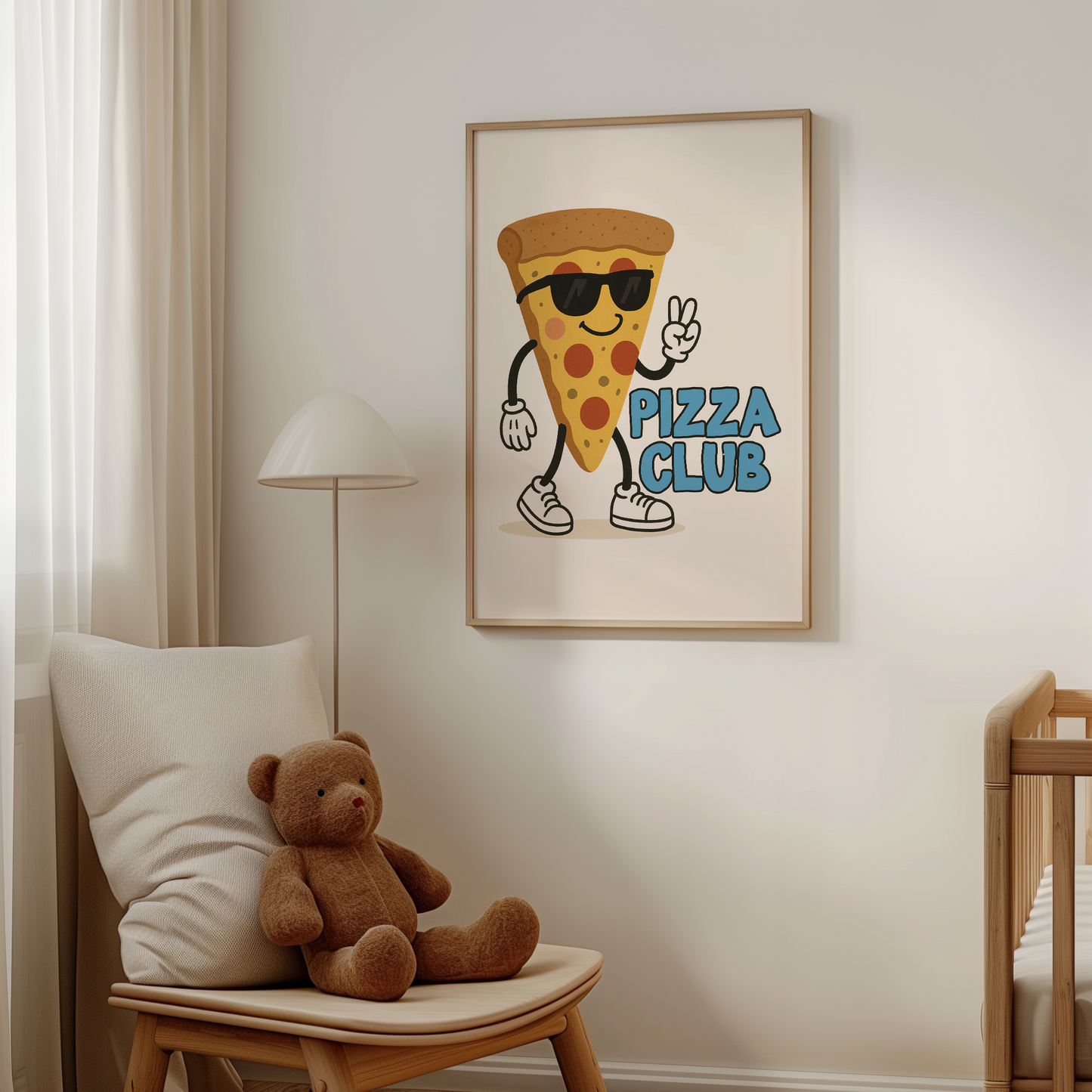 Pizza Club | Denim and Cream | Art Print