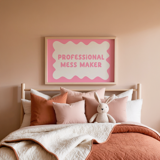 Professional Mess Maker | Blush Pink and Cream | Art Print