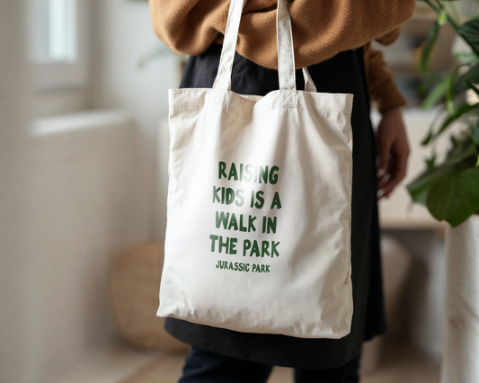 WISDOM & WONDER X HEY WONDER | Raising Kids Is A Walk In The Park | Organic Cotton Tote Bag