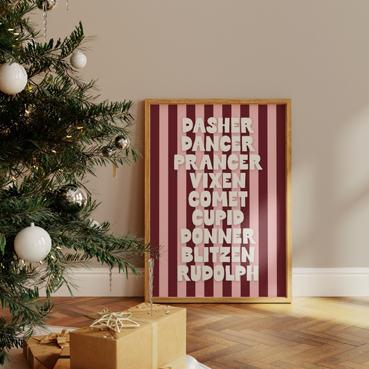 Reindeers | Christmas Wall Art Print
