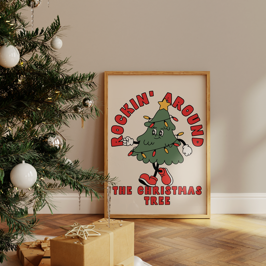 Rockin' Around The Christmas Tree | Christmas Wall Art Print