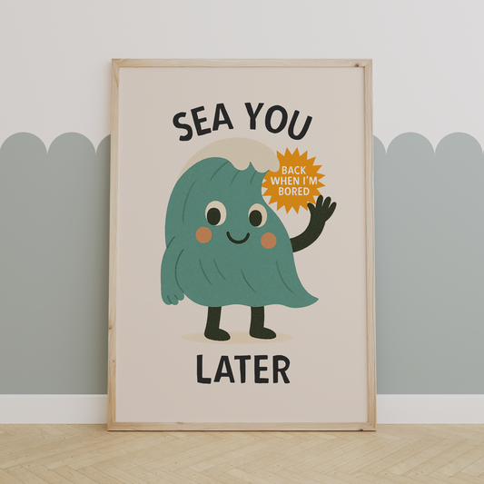 Sea You Later | Black and Cream | Art Print