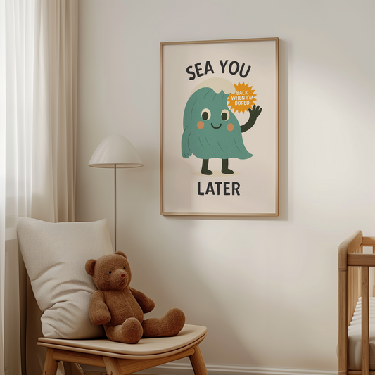 Sea You Later | Black and Cream | Art Print