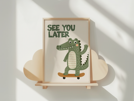 See You Later Alligator | Olive and Cream | Art Print