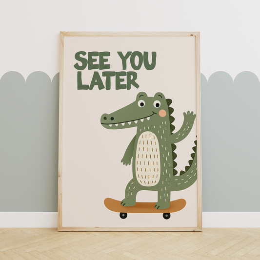 See You Later Alligator | Olive and Cream | Art Print