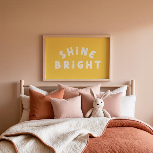 Shine Bright | Cream & Yellow | Art Print