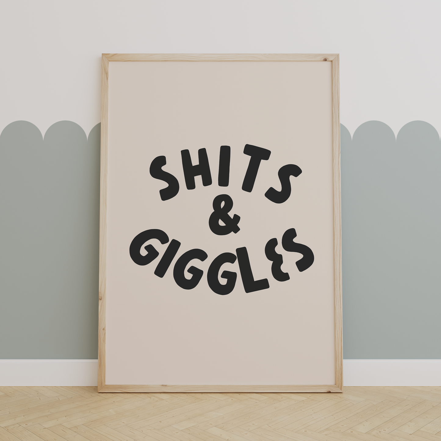 Shits & Giggles | Black and Cream | Art Print
