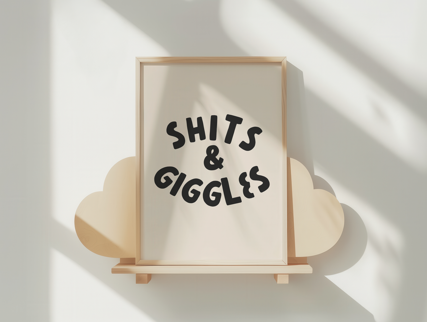 Shits & Giggles | Black and Cream | Art Print