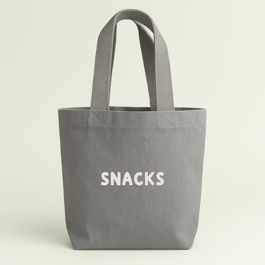 Snacks | Embroidered Mini Tote Bag