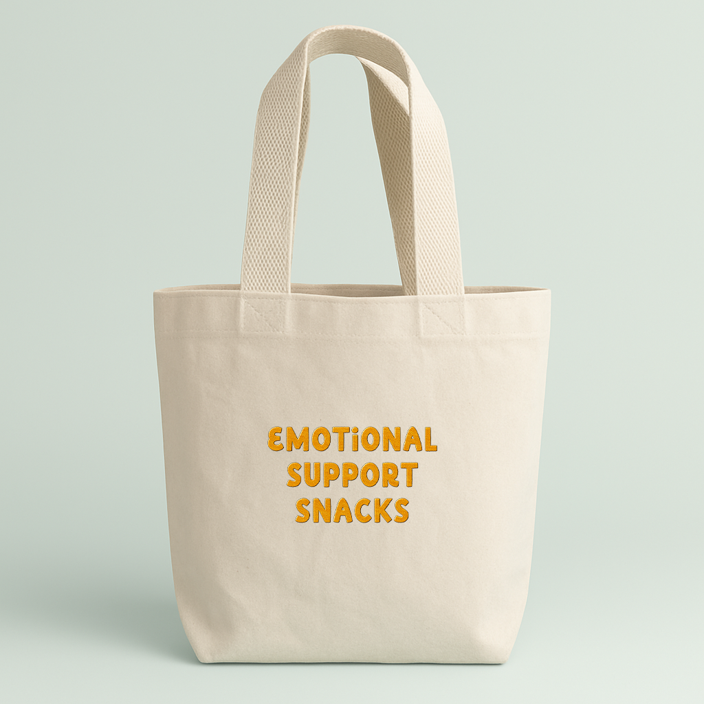 Emotional Support Snacks | Embroidered Mini Tote Bag