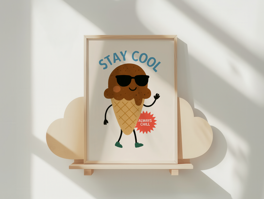Stay Cool | Denim and Cream | Art Print