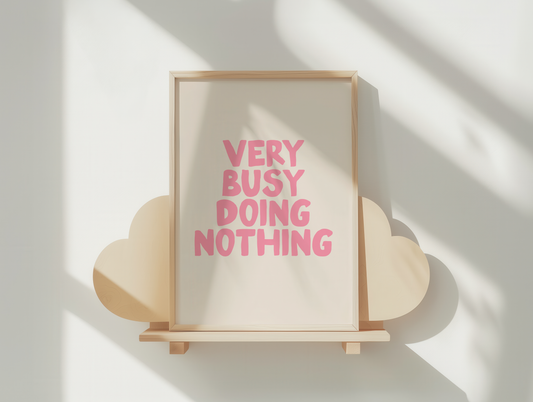 Very Busy Doing Nothing | Blush Pink and Cream | Art Print