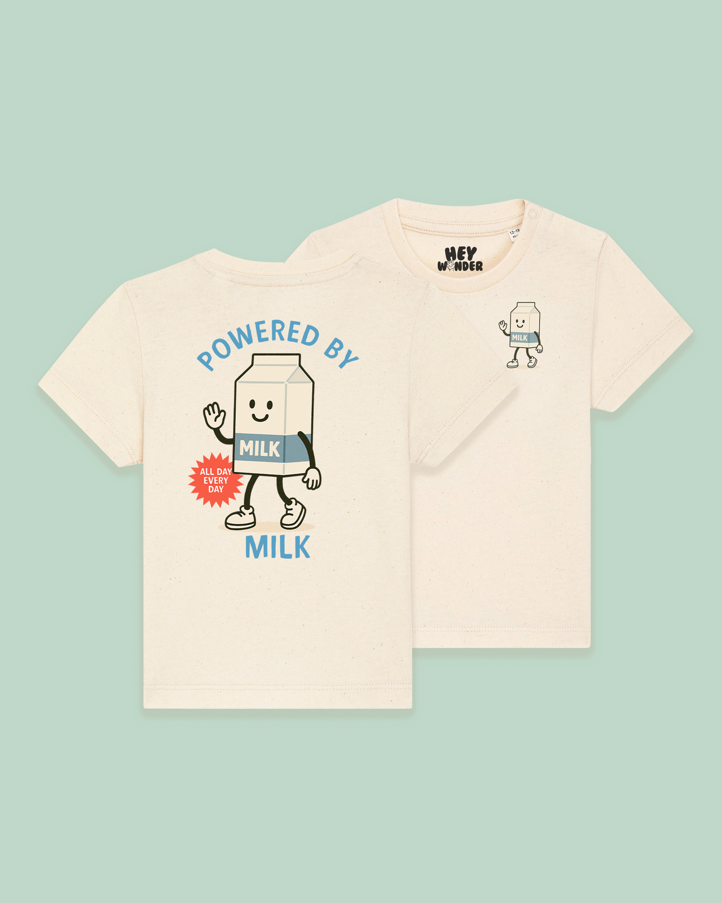 Baby T Shirt | Powered By Milk | Back Design