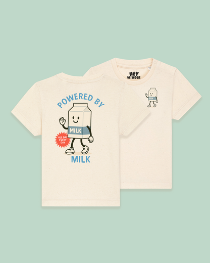 Baby T Shirt | Powered By Milk | Back Design