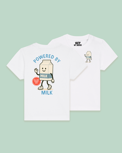 Baby T Shirt | Powered By Milk | Back Design