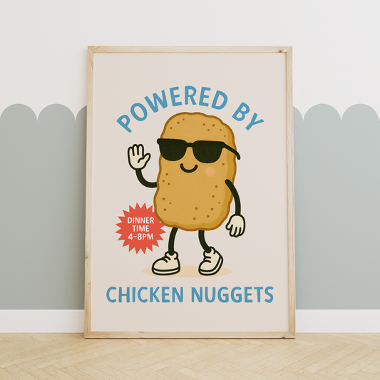 Powered By Chicken Nuggets | Denim and Cream | Art Print