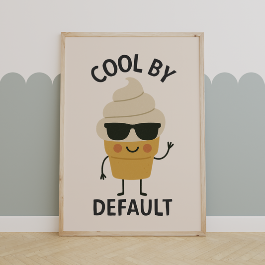 Cool By Default | Black and Cream | Art Print