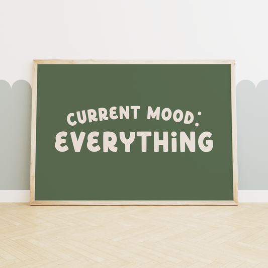 Current Mood: Everything | Cream and Olive Green | Art Print
