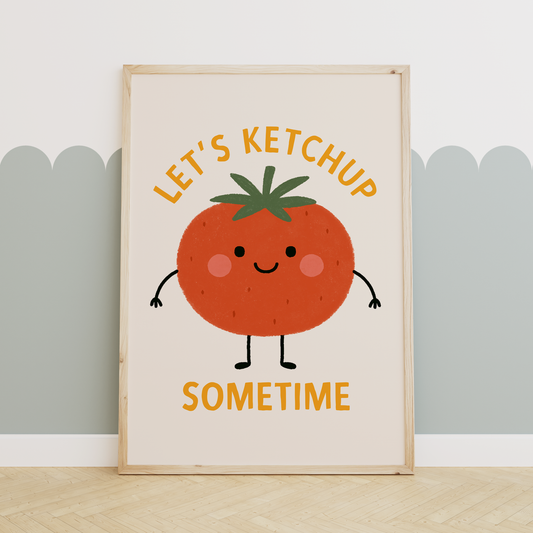 Let's Ketchup Sometime | Yellow and Cream | Art Print