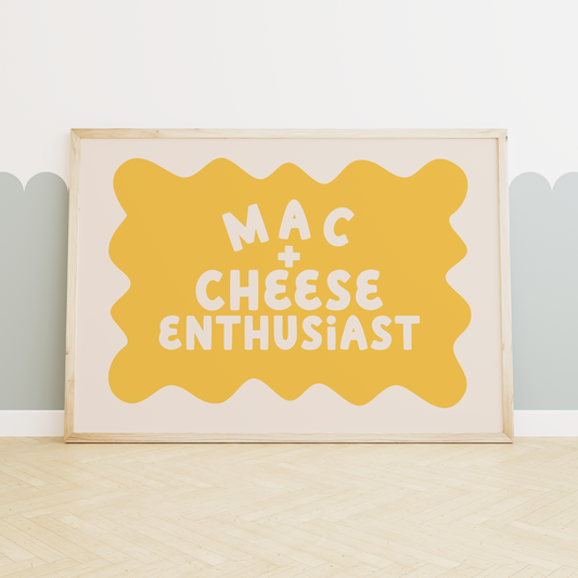 Mac + Cheese Enthusiast | Yellow and Cream | Art Print