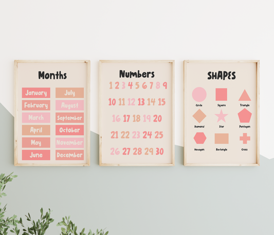 Educational Prints | Pink | Art Print