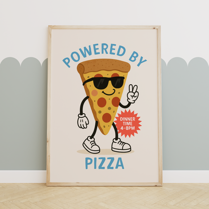 Powered By Pizza | Denim and Cream | Art Print