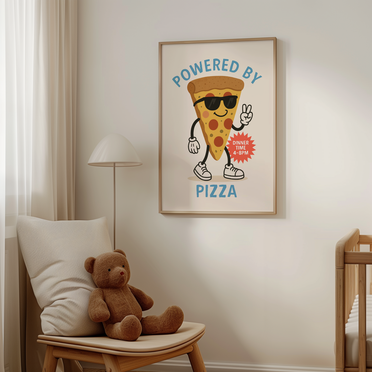 Powered By Pizza | Denim and Cream | Art Print