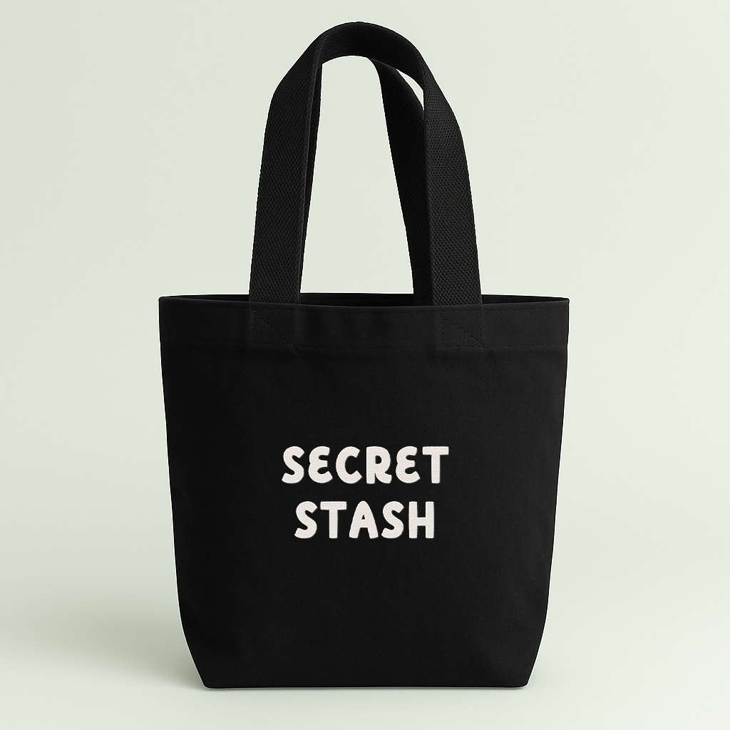 Secret Stash | Embroidered Mini Tote Bag